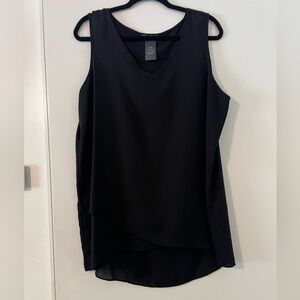 Chelsea & Theodore Black V-Neck Tank Top size XL (H116)